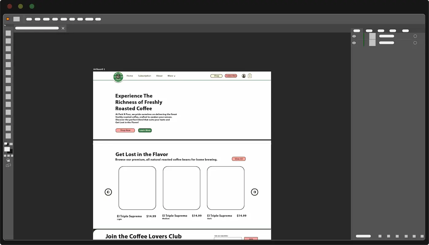 Website wireframe for strategic website planning to generate leads