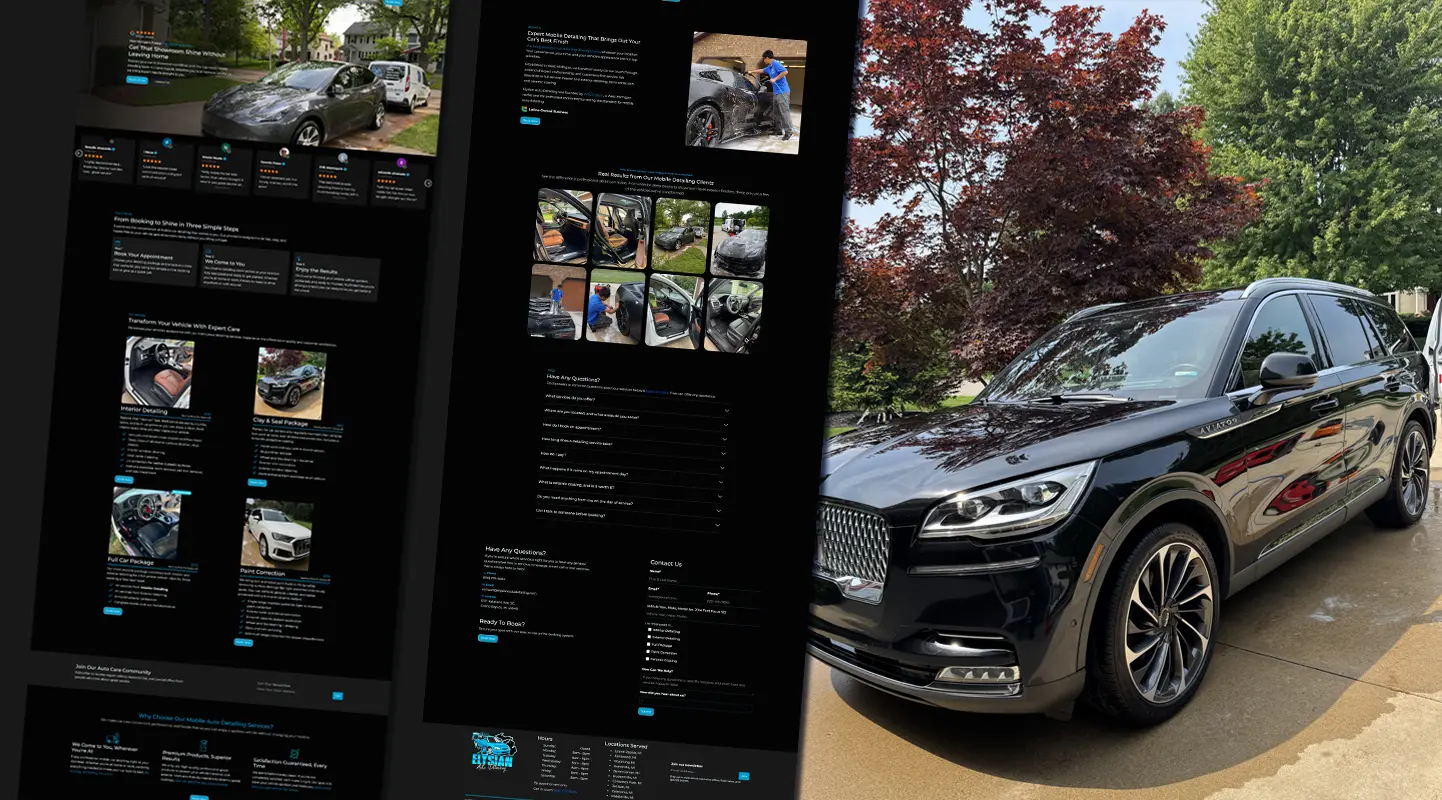 Professional website design & branding for a local, mobile auto detailer in Grand Rapids, MI.