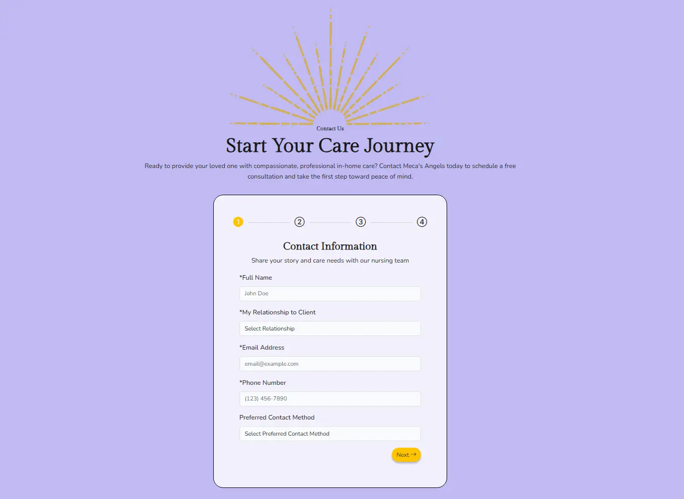 Advanced, custom contact form for website lead generation