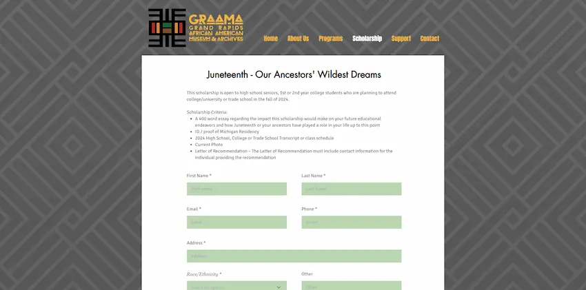 GRAAMA Scholarship Form