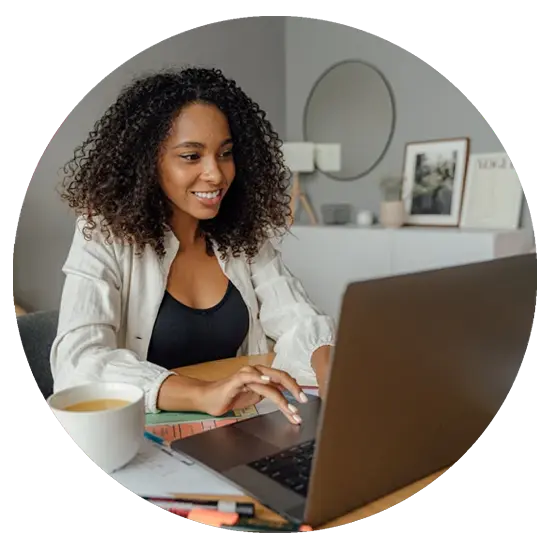 Happy customer viewing a well designed website